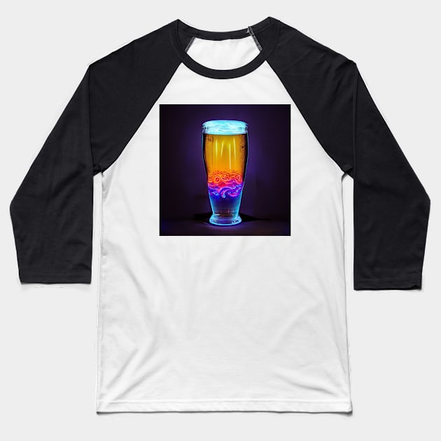 Psychedelic Beer Baseball T-Shirt by RichieDuprey